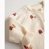 Strickjacke Herbst Baby Pullover Jungen Mädchen Pullover Strickjacken Stickerei Pilz Kleinkind Lange Ärmel Strickwaren Jacken Kind Stricken Kleidung Tops 231206