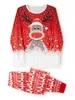 Pigiama natalizio per la famiglia abbinato a giacche a maniche lunghe con stampa di cervi con fiocchi di neve Set per bambini adulti 231206