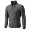 Maglione da uomo nuovo inverno peluche cerniera oversize mezza collo alto pullover maglione da uomo a maniche lunghe 814