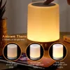Bärbar Bluetooth -högtalare trådlös minispelare Touch Pat Light Colorful LED Night Light Bedside Table Lamp för bättre sömn