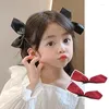 Acessórios de cabelo Little Bow Pin Princesa Headpiece Red Bang Clip Par Girls'