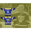 Custom Biue Rob Poirier 11 Seattle Simians Hockey Jersey MVP: Najbardziej pionowe naczelne nowe najlepiej zszyte s-l-xl-xxl-3xl-4xl-5xl-6xl