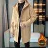 Men's Wool Blends Zongke Hooded Winter Coat Men Clothes Long Overcoat in Coats and Jackets Male Trench Clothing Woolen 2023 231205
