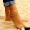Ножные браслеты с геометрическим рисунком на щиколотке, большой круг для женщин, браслет для ног, летние пляжные сандалии, браслеты на ноге, женские ювелирные изделия с доставкой, Dhc2Q