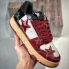 Kaalixto Star Sneakers Beaster czerwone wino swobodne buty do koszykówki jesienne skóra skóra zielona zielona czarna retro vintage gwiazdy gęste sportowe trenerzy łyżwy maillard