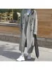 Kadın Ceketleri Kış Kore tarzı Highend el yapımı çift göğüslü siyah uzun 100 yün katlı kadınlar yaka gevşek sıcak yün ceket 231205