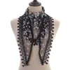 Ethnic Clothing 160x50cm Women Lace Scarf Triangle Church Shawl Embroidered Flower Headcovering Veils