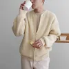 Men's Sweaters Sweater Cardigan Collarless Knitted Coat With Zipper Placket Pockets For Autumn Winter Outwear