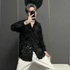 Men's Casual Shirts Arrive Men Tassels Feather Shirt Stylish Design Luxury Brand Blouse Casual Lace Hollow Out Stage Clothes Tops 231205