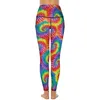 Leggings da donna Tie Dye Stile Hippie Allenamento Pantaloni da yoga Push Up Novità Leggins Collant sportivi stampati elasticizzati XL XXL