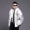 Men's Fur Faux Fur Manteau a Capuche en Fourrure de Vison pour Homme Veste Courte Decontractee Coupe Slim avec Fermeture eclair Grande Taille 231205