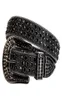 Western Cowboy Bling ovski cristal strass ceinture cloutée en cuir ceinture boucle amovible pour femmes et hommes 1002172