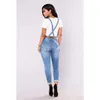 Women's Jeans New Woman Overalls Jeans Fashion Cuffs Capris Denim Jeans Ripped Casual Sexy Bodysuit Free Shopping