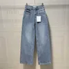 Damesjeans Designer 23 lente en herfst nieuwe waswater hoge taille jeans dames losse slanke wijde pijpen broek lange broek 80EE