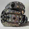 belt simon Classic bb studded designer rhinestone belts Special skull waistband styling leather buckle as a gift