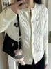 Malhas femininas branco doce tricô fino cardigan outono streetwear leve estiramento estilo preppy moda casual feminina