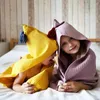 Towels Robes Baby Bathrobe Waffle Hooded Beach Bath Towels for Babies Shower Products Water-absorbed Solid Children Towels Cotton Bath Gown 231204