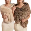 Women's Fur Faux Fur Cape d'hiver en fausse fourrure pour femme chaud echarpe de soiree formelle 231205