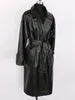 Dames Leer Herfst Lang Oversized Bruin Faux Trenchcoat Voor Dames Riem Runway Stijlvol Losse Europese stijl Mode 2023