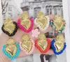 Wedding Jewelry Sets 10Pcs Bohemia Gold Plated Colorful Miyuki Beads Love Heart Pendant Fashion Christian Pendants Copper Bead Chain Necklaces 231205