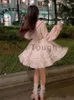 Two dresses Two dresses set Ladies Pink coat bow tie Mini Kawaii dress Korean Fashion women 231206