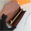 2023 Luxury Design Wallet Ladies 5A Äkta läder Long Walls Högkvalitativa Fold-Thable Coin Purse Mapp Passport Holder Photo Bags With Box