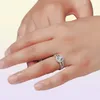 YHAMNI bague de bijoux de mode ont S925 timbre réel 925 bague en argent Sterling ensemble 2 carats CZ diamant anneaux de mariage pour les femmes 5102318222084518