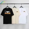 남자 tshirts tshirts 여름 봄 패션 스트리트웨어 제비 프린트 프린트 Rhude t 셔츠 남자 여자면 살구 검은 티 탑 hxa