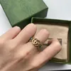 2023 Rings Blue Diamond Fashion Womens Jewelry Men Shining G Letter With Box