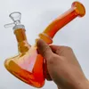 Bong en verre de 8 pouces fumant Bong narguilé tuyau d'eau recycleur Tube à col plié pyramide Bong + bol