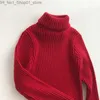 Cardigan enfants bébé pull de Noël automne hiver rouge bébé garçon fille vêtements tricotés à manches longues enfants enfant en bas âge pull à col roulé hauts Q231206