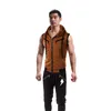 Men's Vests solid color zipper Vest summer hooded shortsleeved Tshirt top Casual Short Sleeveless coat 231205