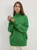 Women's Sweaters XURU- Knitted European And American Autumn Winter Loose Russian Half High Neck Sweater Long Sleeve