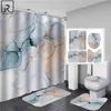 Beaux rideaux de douche modernes ensemble de rideaux de salle de bain 3D tapis de bain antidérapant tapis doux tapis d'absorption d'eau décoration de la maison AA22238p