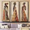 Pinturas abstratas africanas mulher negra lona pintura a óleo impressão poster personagem arte de parede imagem para sala de estar casa cua homefavor dhdze