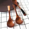 Brown Wooden Spoons Large Long Handled Spoon Kids Spoon Kinking Wood Rice Soup Dessert Wooden Utensils Kitchen Accessories ZZ