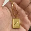 Pendant Necklaces Retro Stainless Steel Heart Box Magic Po Square Floating Locket Openable Moon Necklace Family Gifts
