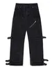 Men's Jeans Y2K Streetwear Black Baggy Ripped Stacked Cargo Pants Men Clothing Punk Straight Denim Trousers