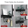 Pot Racks Black White Porch Rack Entrance Shelf Space Aluminum Clothes Hook Hat Key Bathroom Kitchen Storage Holder Kmmoun 231205