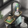 Pot Lid Holders Kitchen Space Aluminium Sink Drain Rack Sponge Storage Faucet Holder Soap Drainer Shelf Basket Organizer Badrum Tillbehör 231205