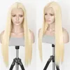 Perruque Lace Front Wig synthétique brésilienne 613 blond clair 13x1x4 HD, cheveux naturels longs et lisses, doux et complets, 30 pouces, perruque synthétique résistante à la chaleur pour femmes noires