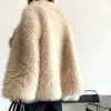 Women's Fur Street Fashion Week Luxury Thick Warm Lapel Faux Coat Women Winter 2023 Fluffy Short Jacket