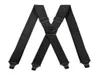 Strapazierfähige Arbeits-Hosenträger für Herren, 38 cm breit, X-Rücken mit 4 Greifverschlüssen aus Kunststoff, verstellbare elastische Hosenträger, Schwarz8791471