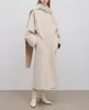 Th~row Autumn and Winter New Handmade Wool Blended Scarf Double layered Cashmere Coat Coat