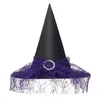 Chapéus de festa Halloween Vintage Bruxa Chapéus Rendas Véus Chapéus de Bruxa Halloween Cosplay Traje Acessórios Fontes de Festa para Adultos Crianças 231206