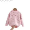 Cardigan Girls Thick Sweater Autumn Winter Children Woolen Sweatshirts For Baby 3 till 8 Years Cloths Topps Kids Sticked Pullover Sweater Q231206