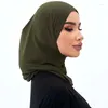 Vêtements ethniques Mode Islamique Soie de glace Hijab Abaya pour femme Élasticité Écharpe Robe musulmane Femmes Turbans Turban Instant Head Wrap Châle