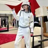 Trailtsits Kadınlar Sonbahar ve Kış Seti Moda Yüksek Son Yün Örme Düz Bacak Pantolon Akademik Stil Giyim için İki Parça 93mt