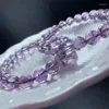 Bracciali a maglie Bracciale in quarzo ametista naturale Bracciale in cristallo con pietre preziose per le donne Guarigione Regalo di festa della Boemia 1 pz 8,5 MM