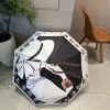 럭셔리 디자이너 우산 C 클래식 흰색 인쇄 자동 선샤다 우산 접이식 우산